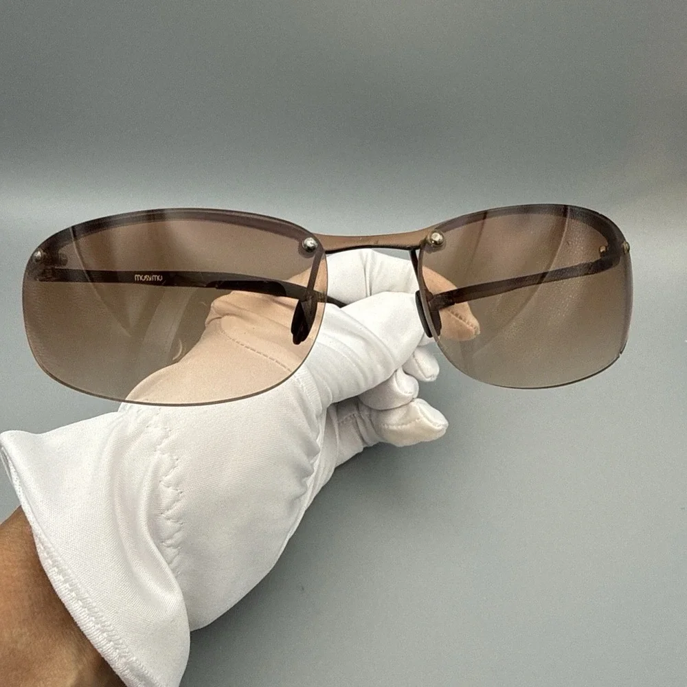 Vintage Mossimo Authentic Semi Rimless Brown Metal sunglasses - Discontinued
